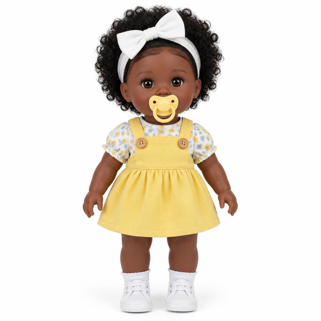 Boneca Bebê com Chupeta e Laço