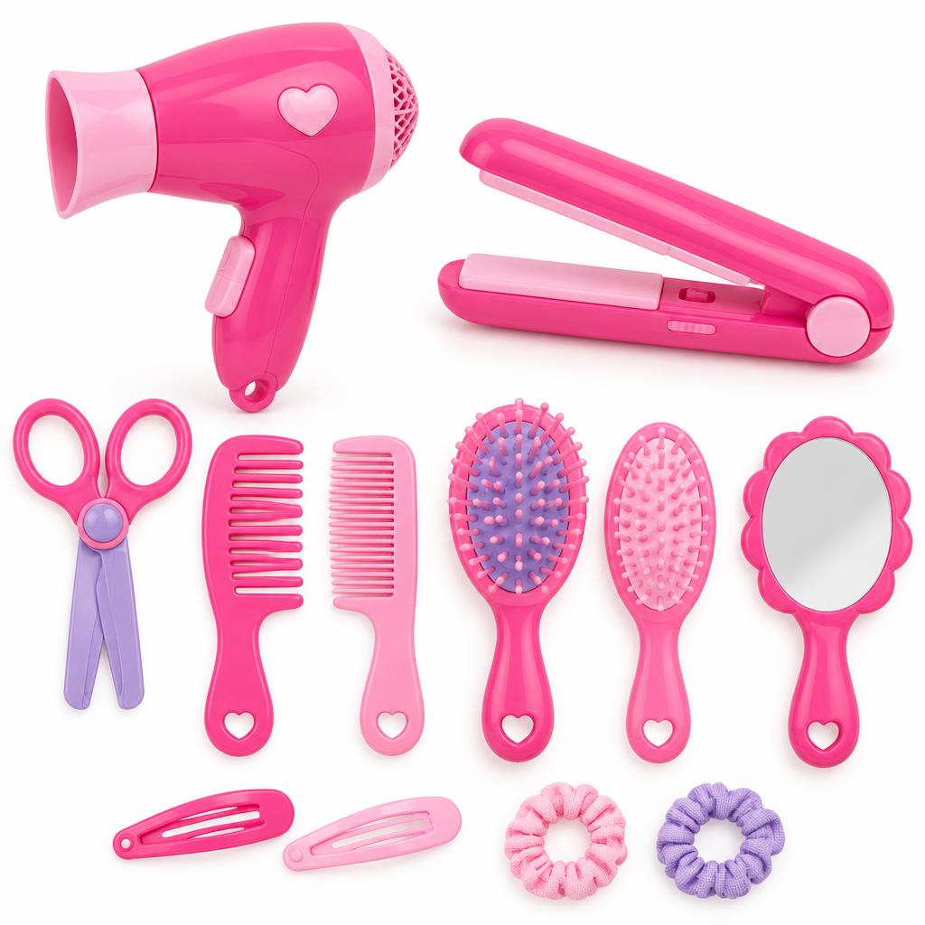 Kit Salão de Beleza Infantil com Secador e Chapinha