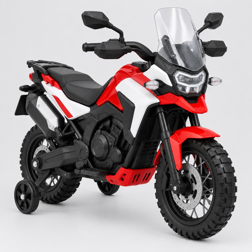Moto Elétrica Infantil Adventure 12V — Vermelha e Branca