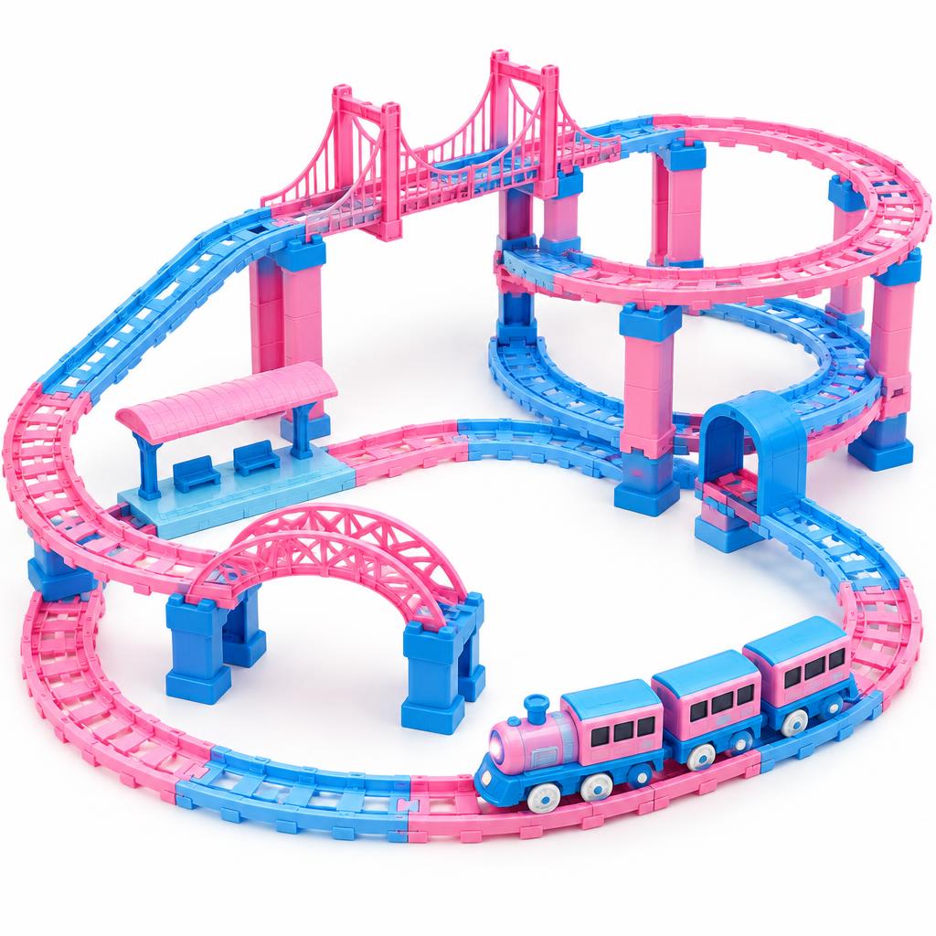Pista de Trem Elétrico com Pontes e Elevadas