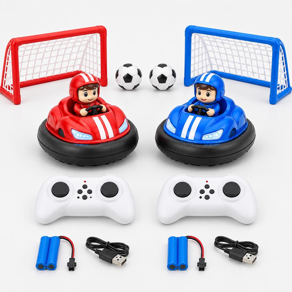 Jogo de Carrinhos de Controle Remoto Futebol Gol a Gol — 2 Carrinhos